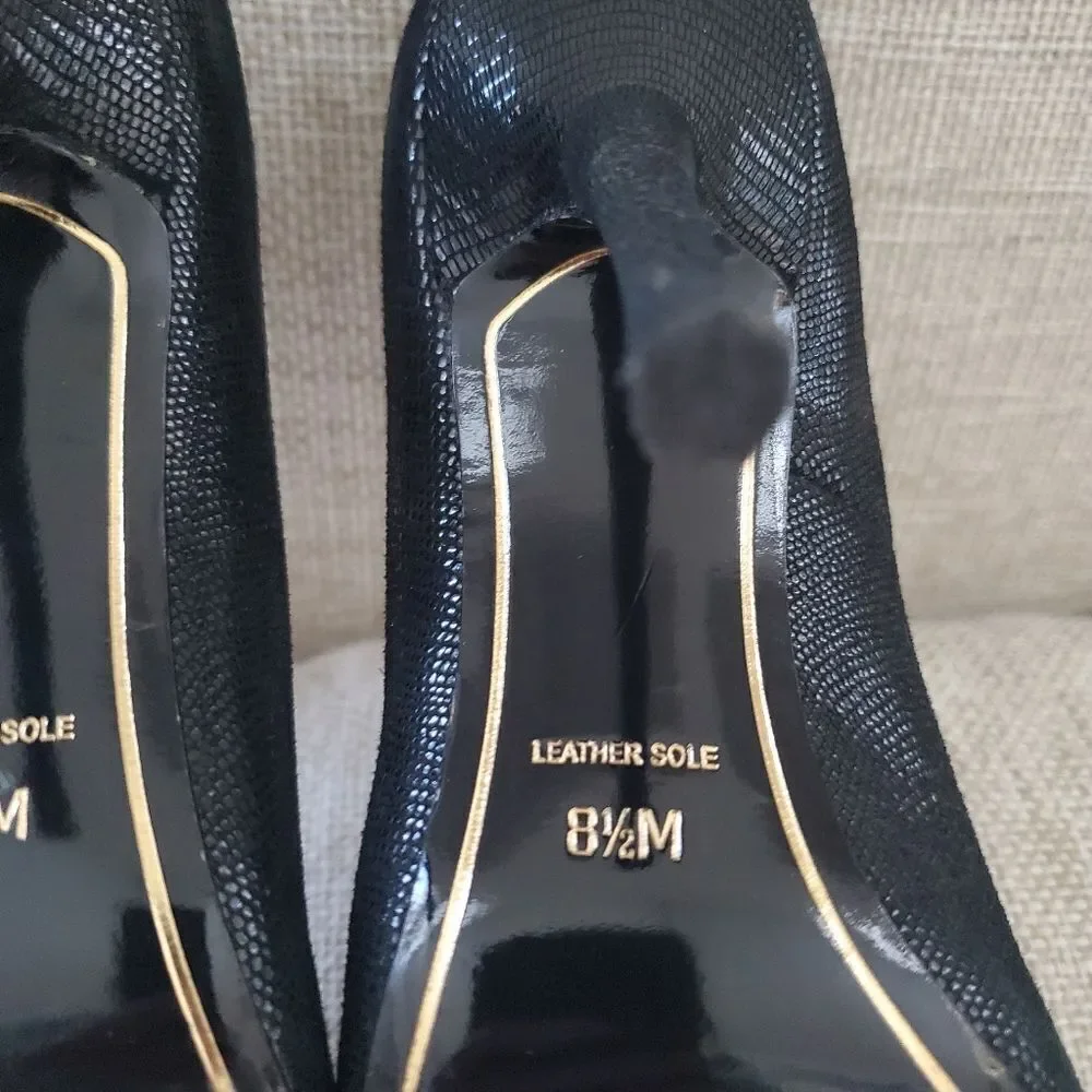 Charles Jourdan Paris Shoes Heels Black Suede Sz 8.5